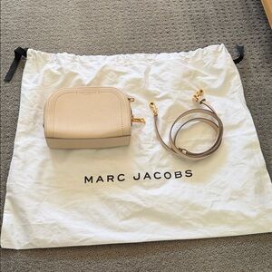 Marc Jacobs Beige Leather Mini Crossbody with Gold Hardware